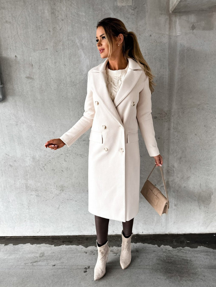 Carolina | Luksus Lang Uld Frakke til Elegant Stil