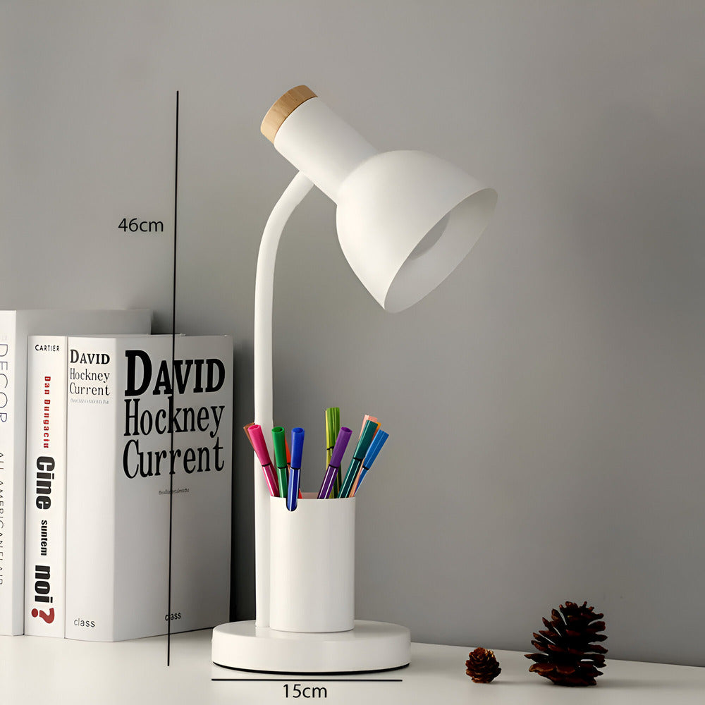 Moderne nordisk LED-bordlampe med stilfuld penholder 3