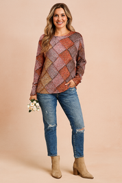 Monika | Sweater med et farverigt vævet mønster 2