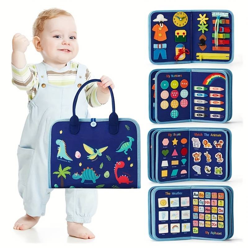 Montessori-travlhedsbog til småbørn i alderen 2-5 år – Interaktiv, pædagogisk og stille bog med lynlåse, knapper, snørebånd og finmotoriske færdighedsaktiviteter 3