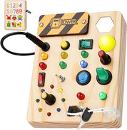 Montessori Tavle til Børn med 27 LED-Lys – Interaktivt Læringslegetøj i Børnevenligt Design, Multifarvet, 30x40 cm 0