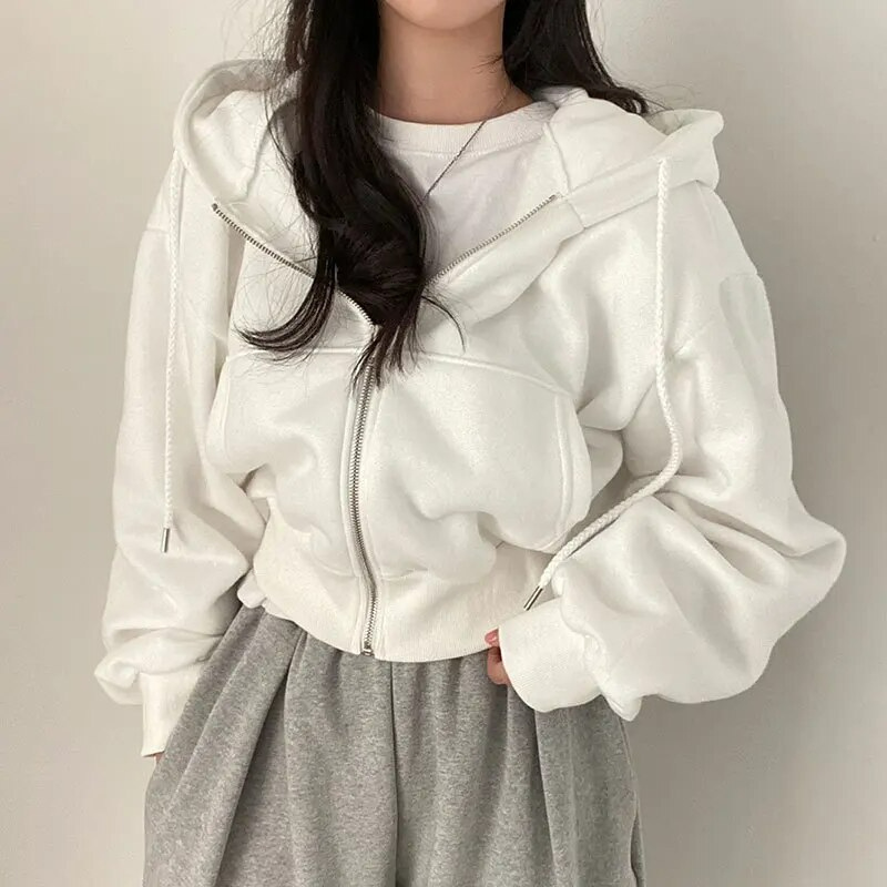Mylah | Oversized kort jakke med hætte til damer | Varm 0