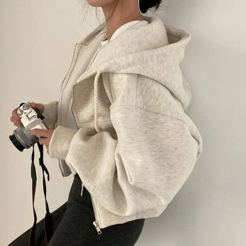 Mylah | Oversized kort jakke med hætte til damer | Varm 4