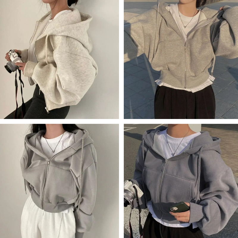 Mylah | Oversized kort jakke med hætte til damer | Varm 5
