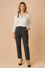 Noa | Klassisk skjortebluse med let glans 1
