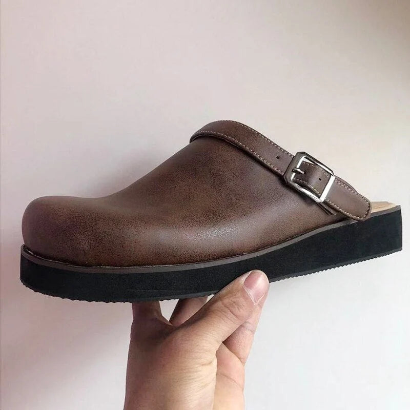 Orion Damen Leder Clogs mit orthopädischer Sohle 2