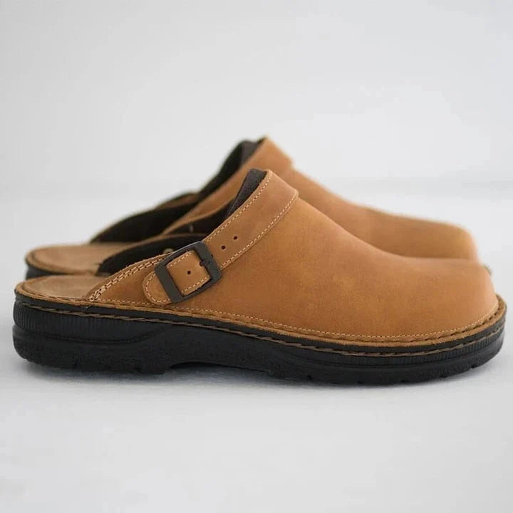 Orion Damen Leder Clogs mit orthopädischer Sohle 5