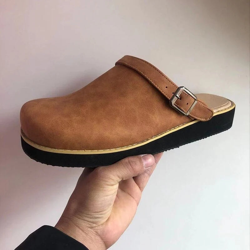 Orion Damen Leder Clogs mit orthopädischer Sohle 7