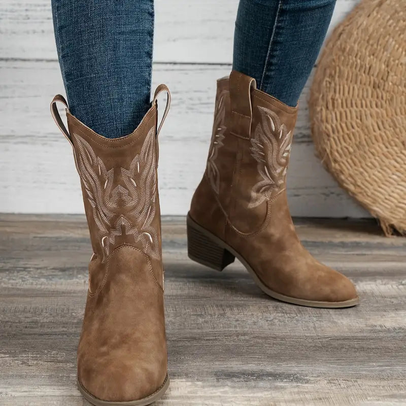 Orthopädische Damen Cowboy Stiefel mit Arch Support für stilvollen Komfort 0