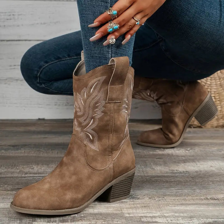 Orthopädische Damen Cowboy Stiefel mit Arch Support für stilvollen Komfort 1