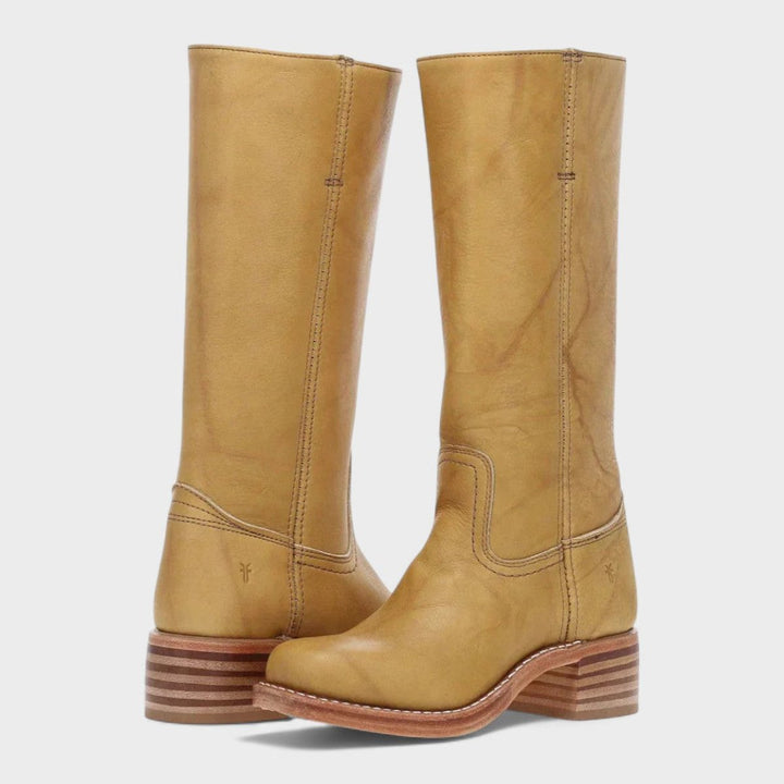 Orthopädische Damen Kniehohe Westernstiefel mit Arch Support und stabilem Blockabsatz 3