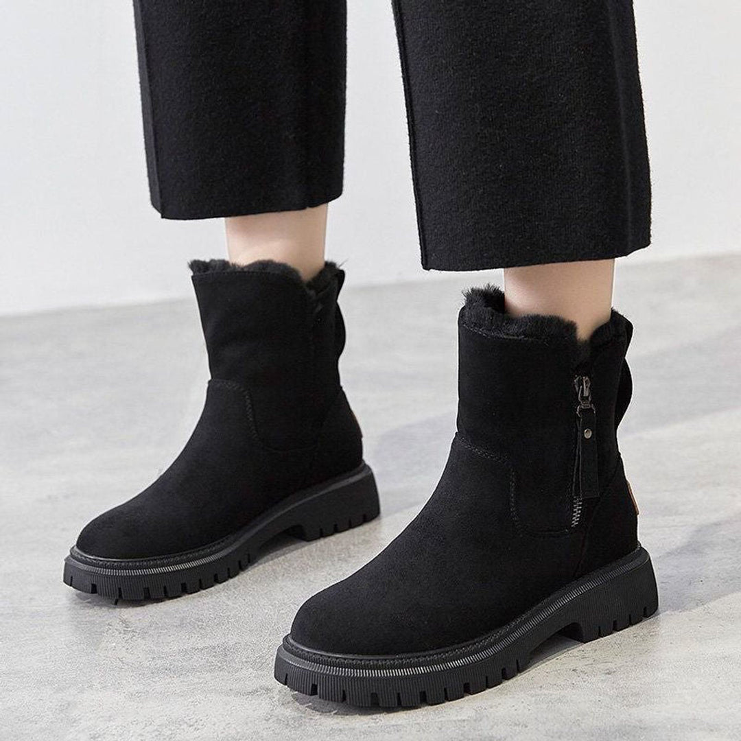 Orthopädische Damen Slip-On Ankle Boots mit Arch Support und Plateausohle für kalte Tage 1