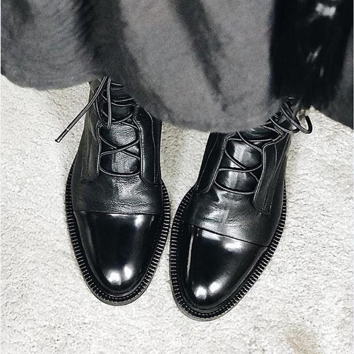 Orthopädische Damen Stiefeletten mit Arch Support Vintage Schnürboots für Herbst und Winter 1