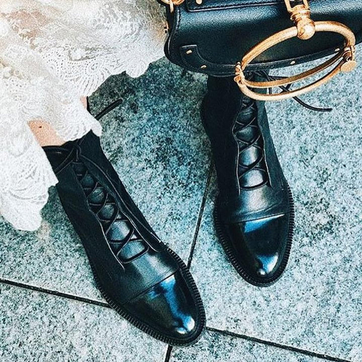 Orthopädische Damen Stiefeletten mit Arch Support Vintage Schnürboots für Herbst und Winter 6