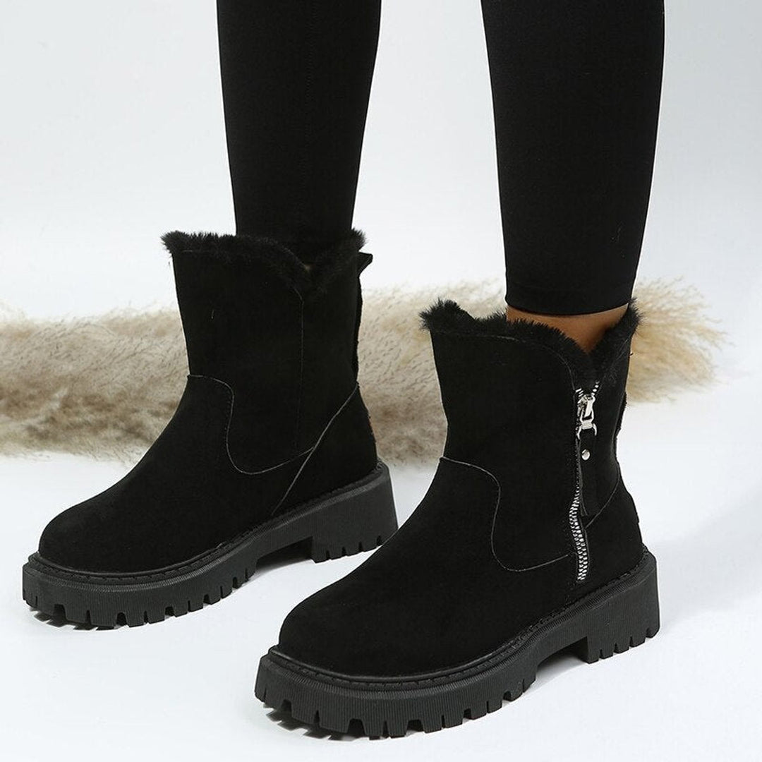 Orthopädische Damen Stiefeletten mit wärmendem Plüschfutter und Reißverschluss für sicheren Halt 1