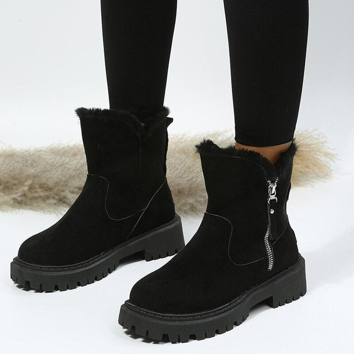 Orthopädische Damen Stiefeletten mit wärmendem Plüschfutter und Reißverschluss für sicheren Halt 1