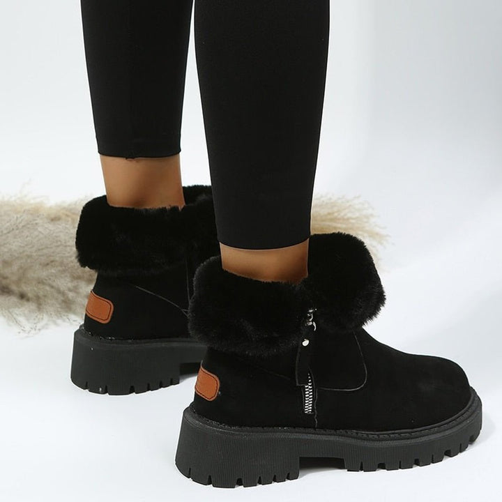 Orthopädische Damen Stiefeletten mit wärmendem Plüschfutter und Reißverschluss für sicheren Halt 2