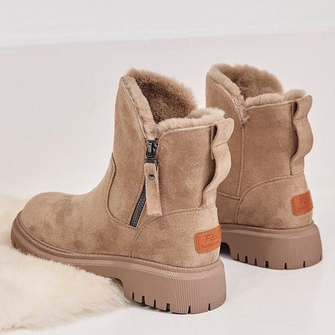 Orthopädische Damen Stiefeletten mit wärmendem Plüschfutter und Reißverschluss für sicheren Halt 4