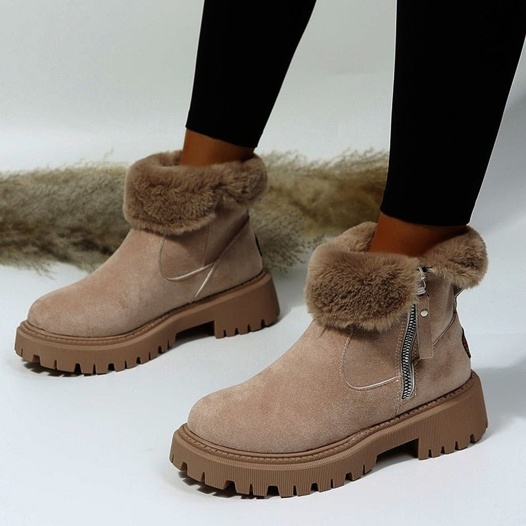 Orthopädische Damen Stiefeletten mit wärmendem Plüschfutter und Reißverschluss für sicheren Halt 5