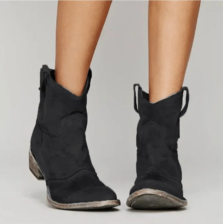 Orthopädische Damen Western Ankle Boots mit Arch Support und flachem Absatz 2