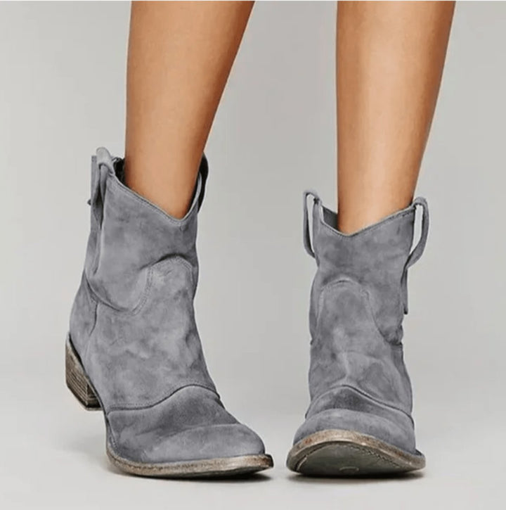 Orthopädische Damen Western Ankle Boots mit Arch Support und flachem Absatz 3