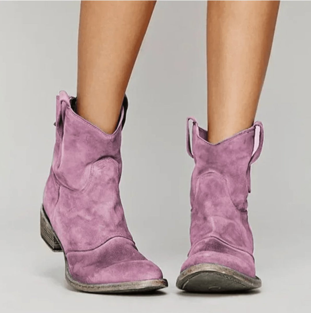 Orthopädische Damen Western Ankle Boots mit Arch Support und flachem Absatz 4