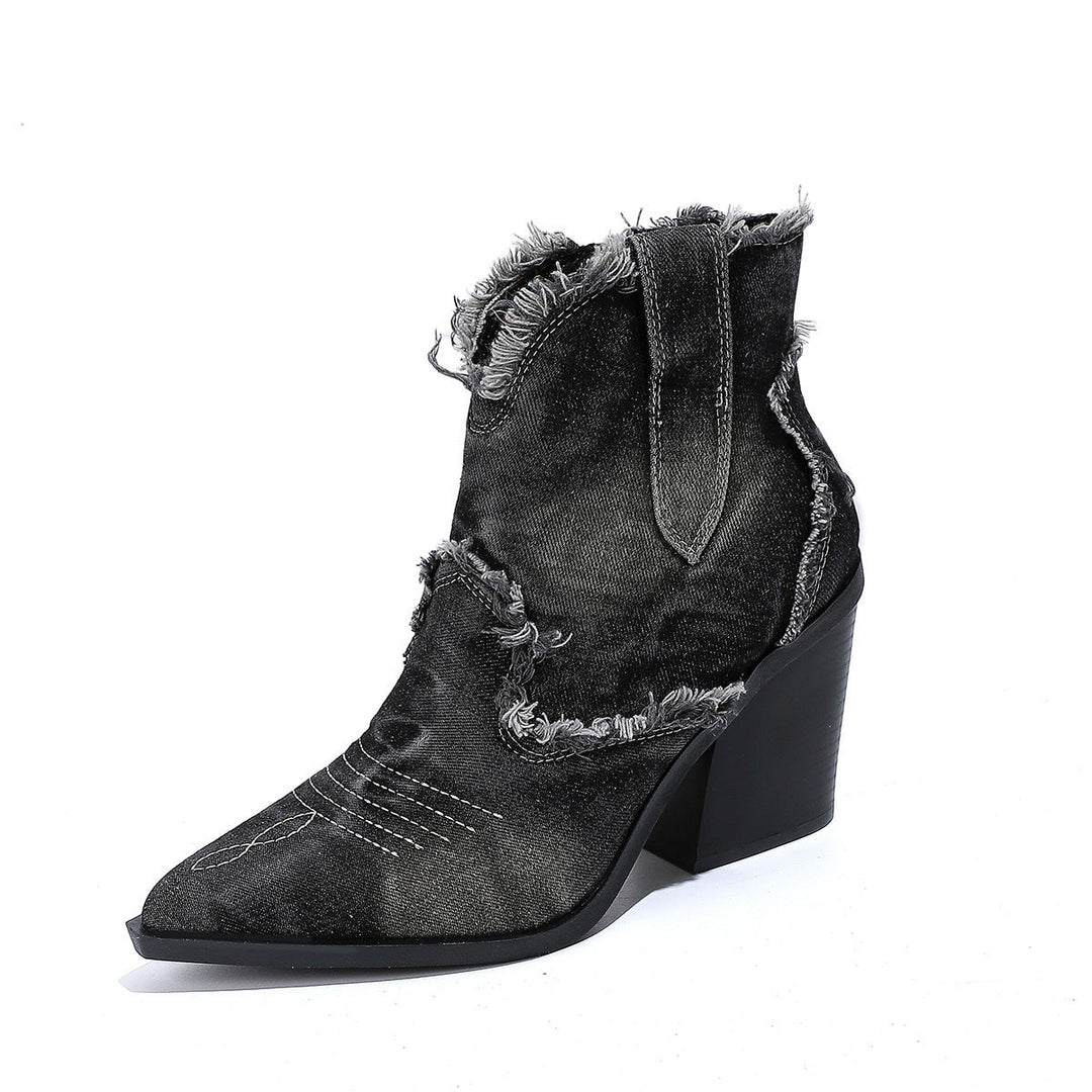 Orthopädische Damen Western Cowboy-Stiefel mit Spitzem Zehenbereich und Arch Support Komfort 0
