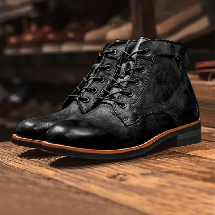 Orthopädische Herren Schnürstiefeletten mit Arch Support – Knöchelhoch, Komfortabel und Stilvoll für Jeden Tag 0
