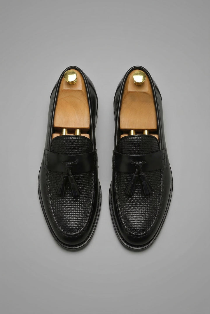 Orthopädische Herren Slipper mit Geflochtenem Design und Quasten – Klassische Loafer mit Arch Support 1