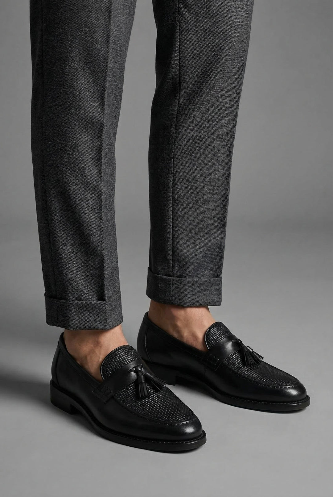 Orthopädische Herren Slipper mit Geflochtenem Design und Quasten – Klassische Loafer mit Arch Support 4