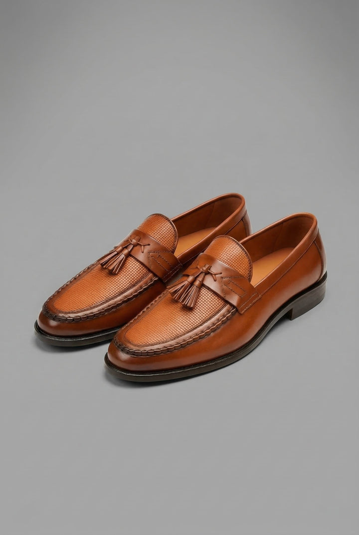 Orthopädische Herren Slipper mit Geflochtenem Design und Quasten – Klassische Loafer mit Arch Support 5