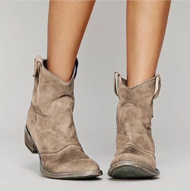 Orthopädische Westernstiefel mit Arch Support für Damen – Eleganter Wildleder-Look 0