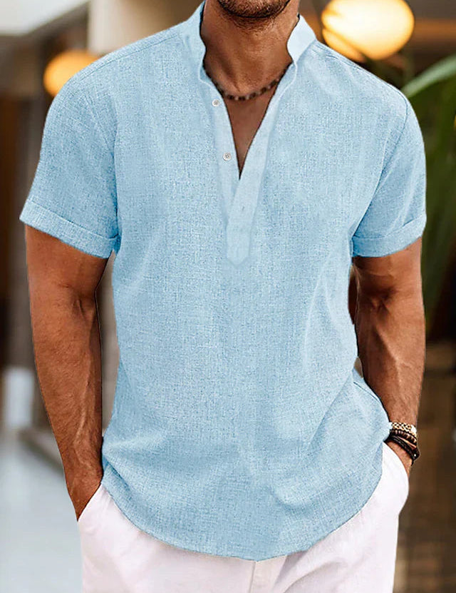 Poloshirt Til Mænd Med V-Hals - Komfortabel Pasform, Stilfuld Og Alsidig Fashion 1