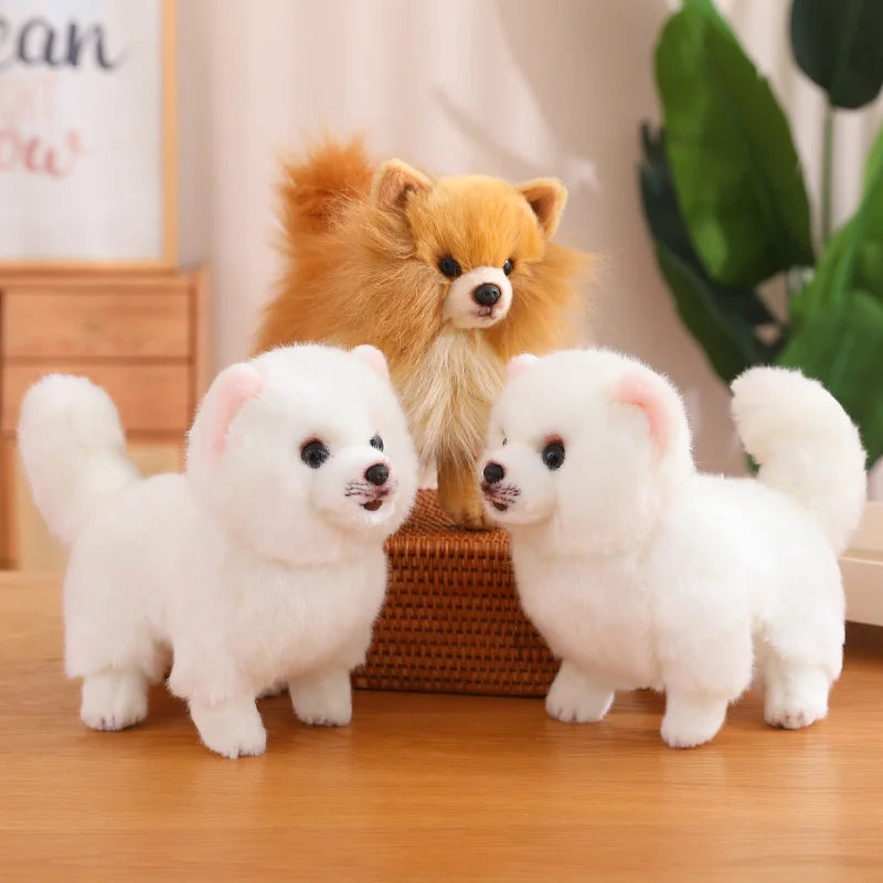 Premium plys Pomeranian tøjdyr – Bløde, realistiske hundeplys til børn, 30 cm høje 3