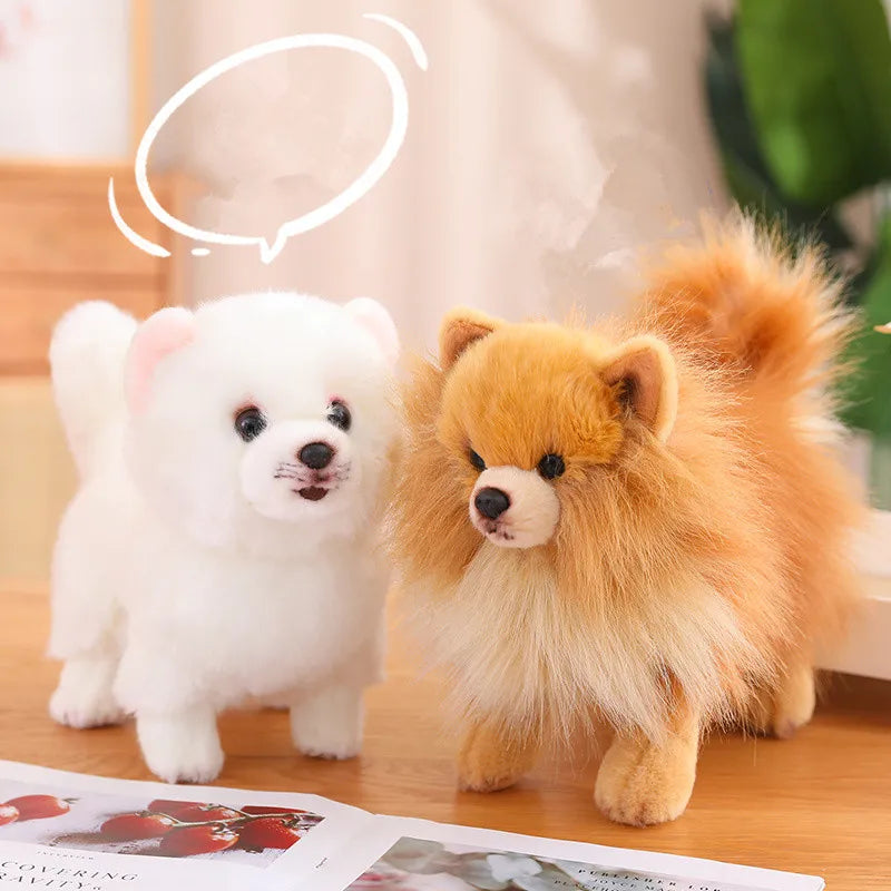 Premium plys Pomeranian tøjdyr – Bløde, realistiske hundeplys til børn, 30 cm høje 4