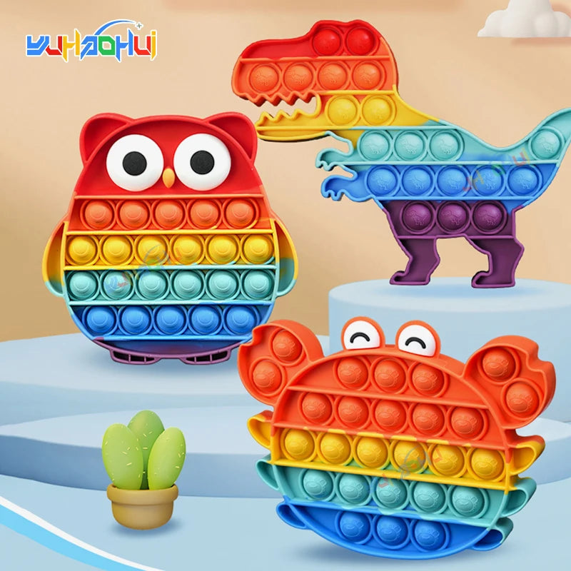 Rainbow Pop Fidget Legetøj – Silikone Sensorisk Legetøj til Stresslindring, Fokus og Leg for Børn og Voksne 1
