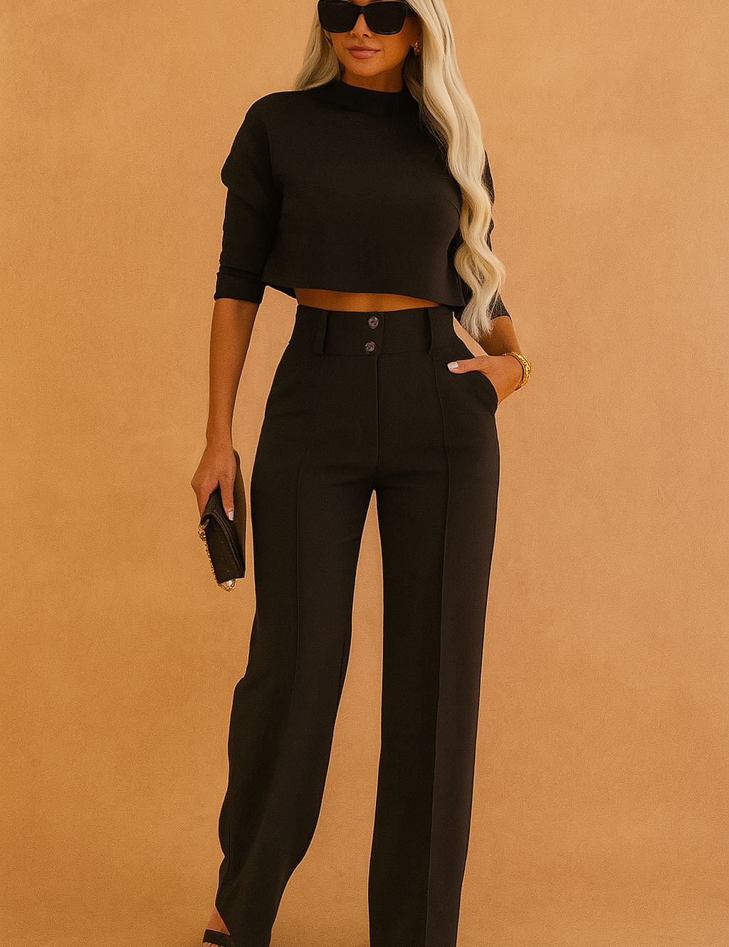 Raven | Sæt med to dele, crop top og bukser 0