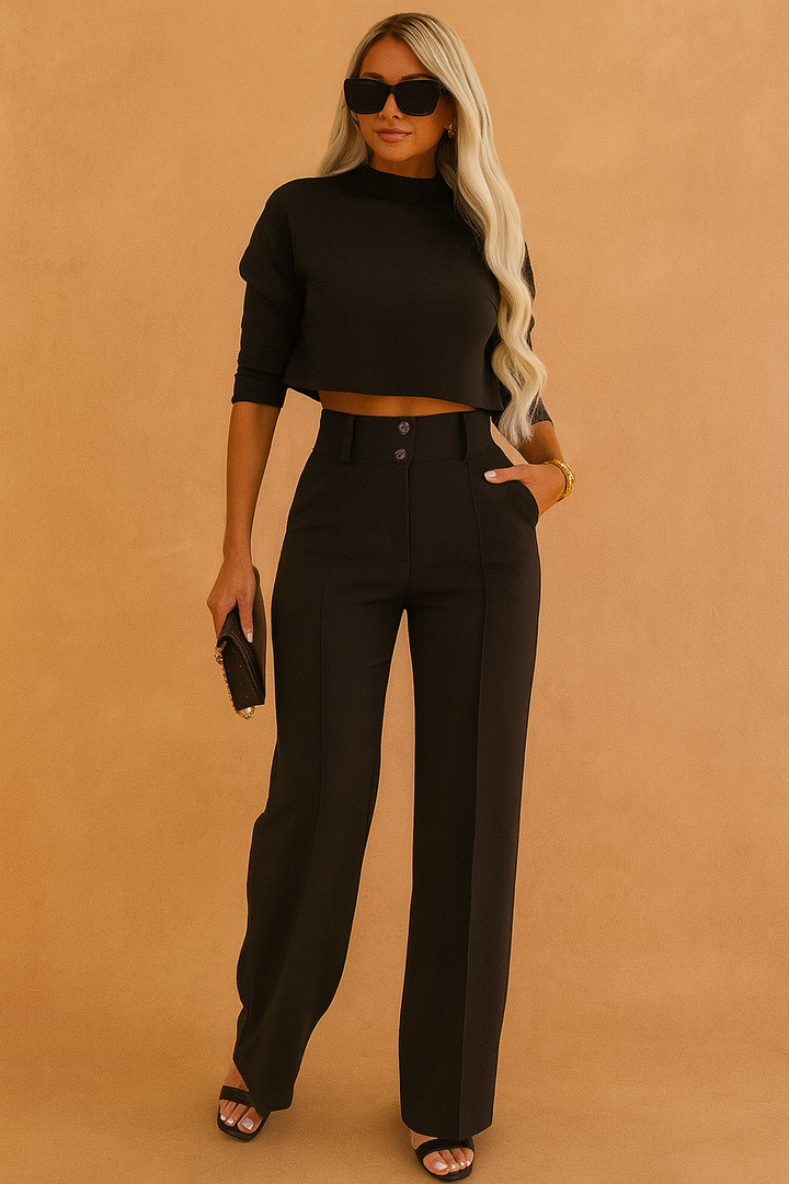 Raven | Sæt med to dele, crop top og bukser 0