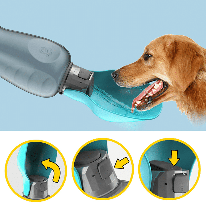 Rejsevandflaske til hunde med foldbar, lækagesikker skål, stor kapacitet 27,05 oz 4