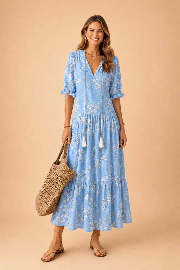 ANA | Maxikjole med blomsterprint