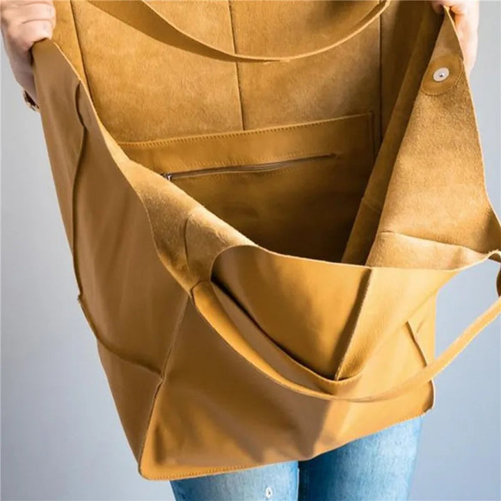 Rummelig dametaske i læder i elegant design i ægte læder 7
