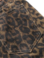 Damebukser med leopardprint og brede ben