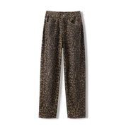 Damebukser med leopardprint og brede ben