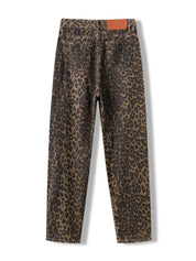 Damebukser med leopardprint og brede ben