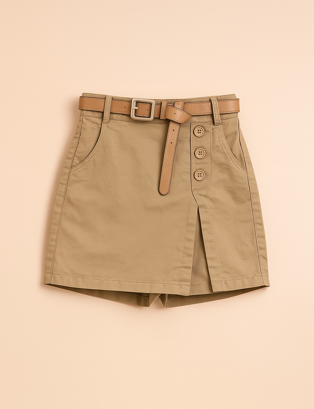 SUZY | Højtaljede shorts med dekorativt bælte 4