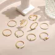 Sæt med 10 par guld- og sølv Boho-ringe – Et universelt design til enhver lejlighed 2