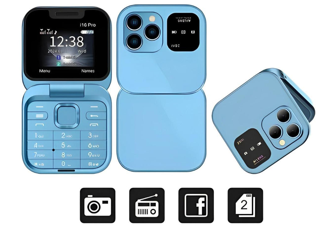 Sammenklappelig Mobiltelefon med HD-Kamera, Dual SIM og FM-Radio – Kompakt Design 0