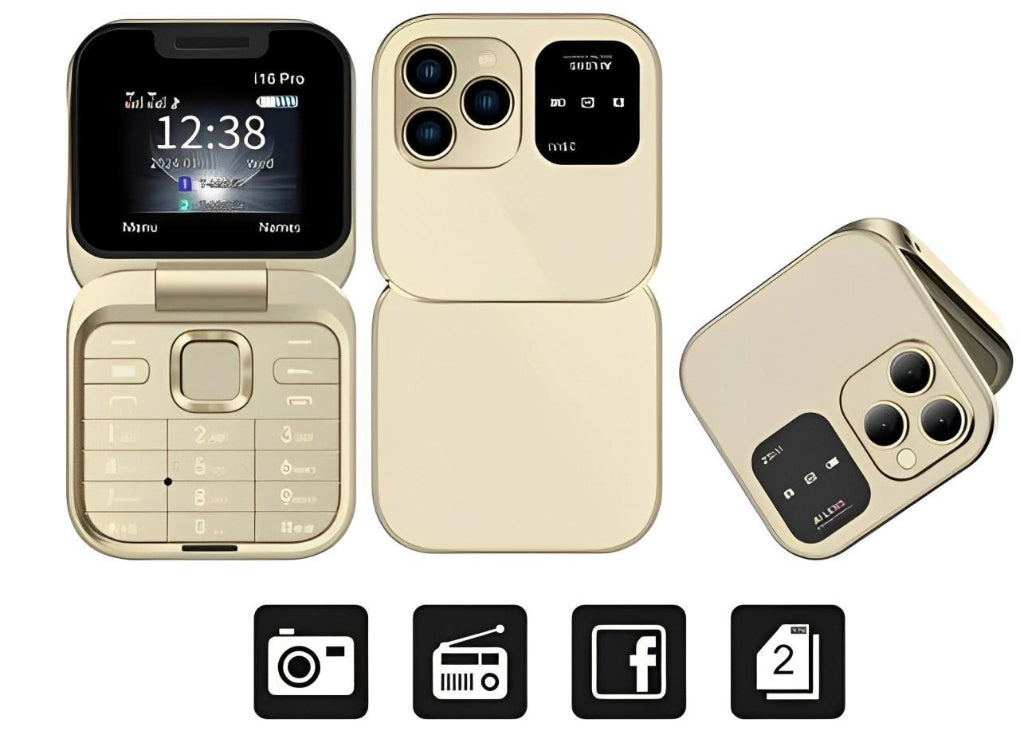 Sammenklappelig Mobiltelefon med HD-Kamera, Dual SIM og FM-Radio – Kompakt Design 1