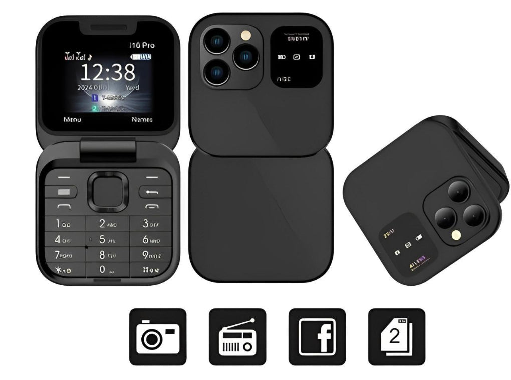 Sammenklappelig Mobiltelefon med HD-Kamera, Dual SIM og FM-Radio – Kompakt Design 3