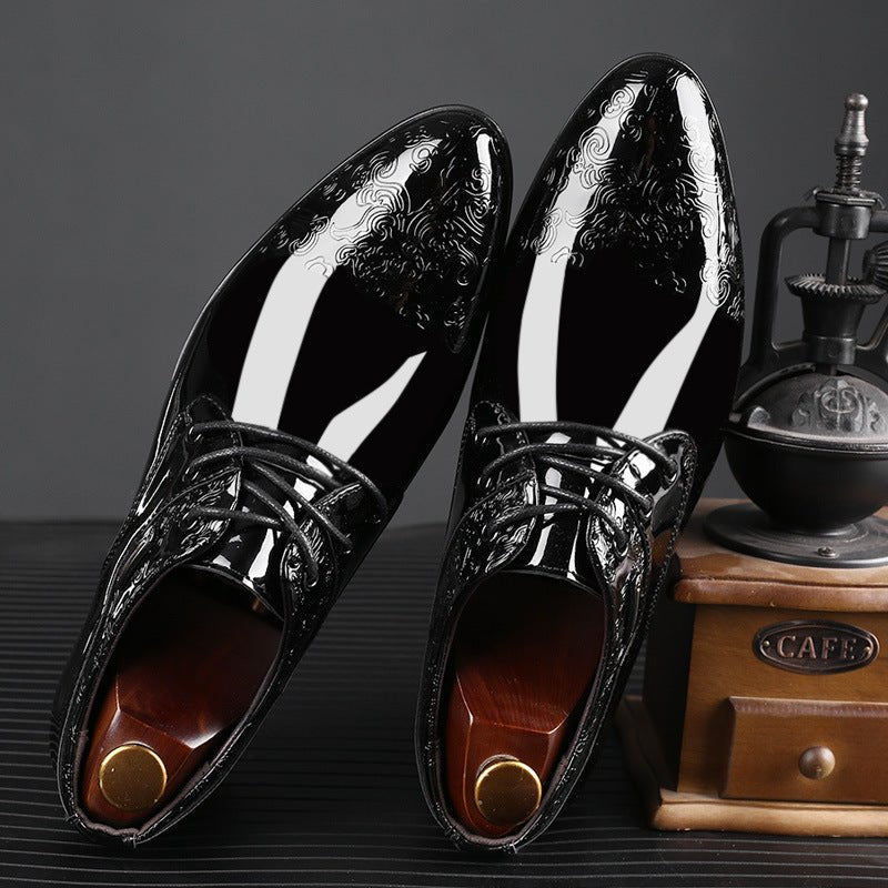 Schnürschuhe Herren mit Arch Support – Elegante Derby-Schnürschuhe in glänzendem Lackleder für formelle Anlässe 3
